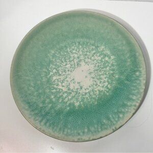 Jars France Tourron Jade Dinner Plate  Handmade Crackle Green 10.5"